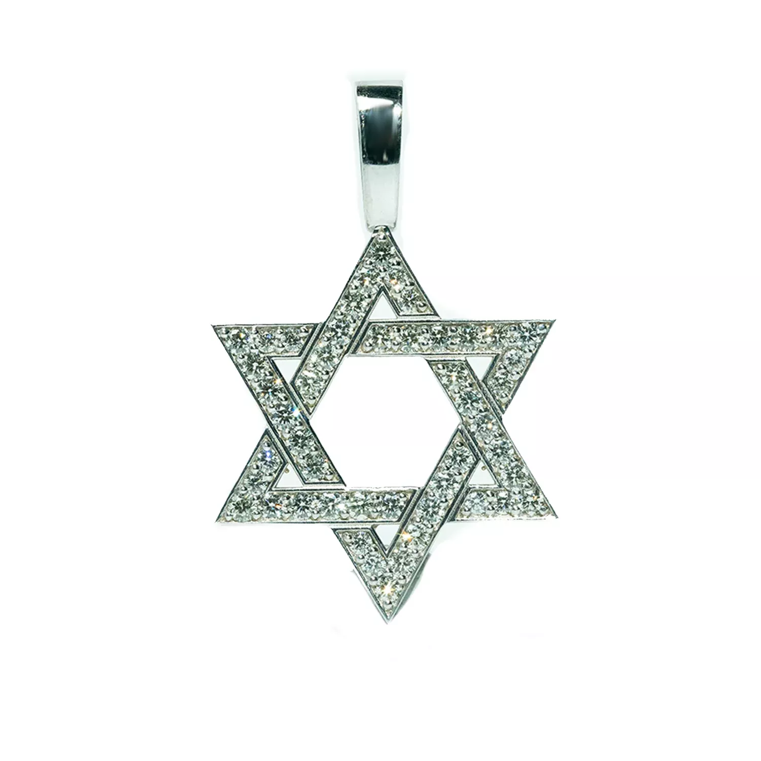 14K Solid Gold Men's Diamond Star of David Pendant 1.3 Cwt.