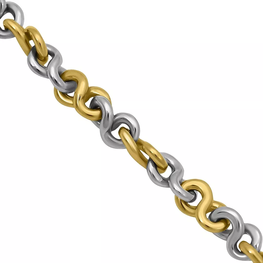 14k Two-Tone Gold Infinity Link Necklace 7 mm