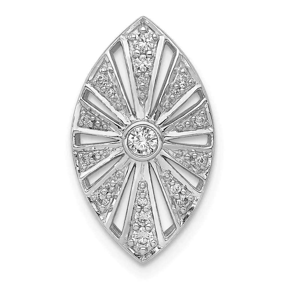 14k White Gold 1 /5ct. Real Diamond Vintage Chain Slide