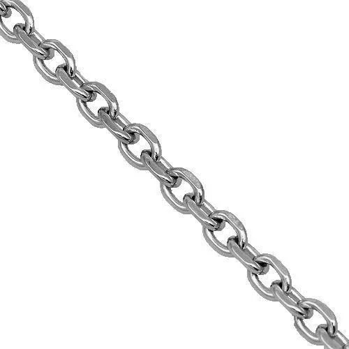 14k White Gold Cable Link Chain 2 mm