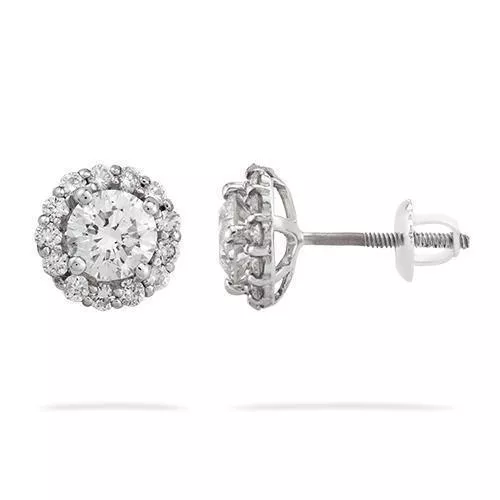 14k White Gold Diamond Earrings 2.29 Ctw