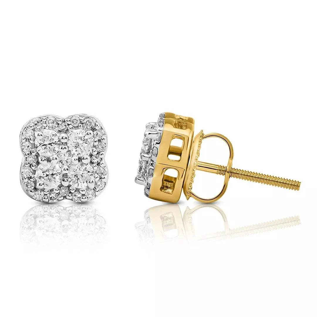14K White Gold Diamond Stud Earrings 0.41 CTW