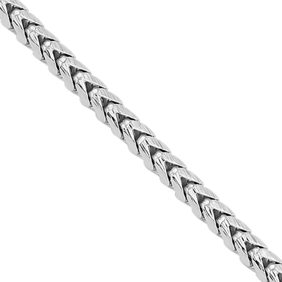 14k White Gold Mens Franco Chain 3 mm