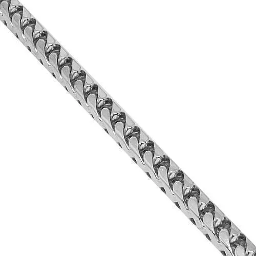 14k White Gold Mens Solid Box Franco Chain 5 mm