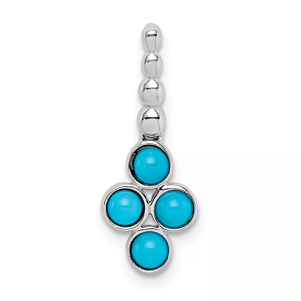 14k White Gold Turquoise Pendant