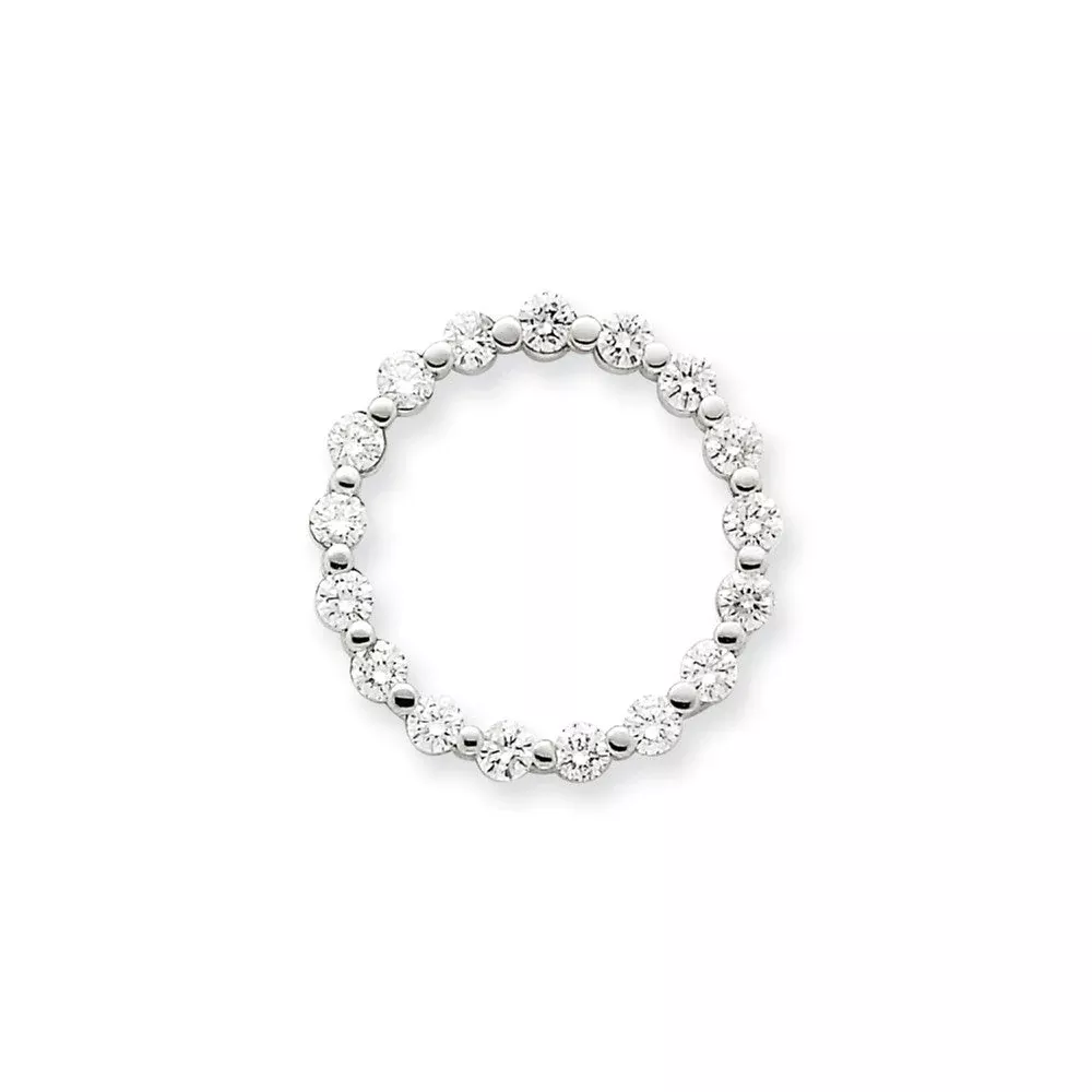 14K White GoldAA Real Diamond Pendant