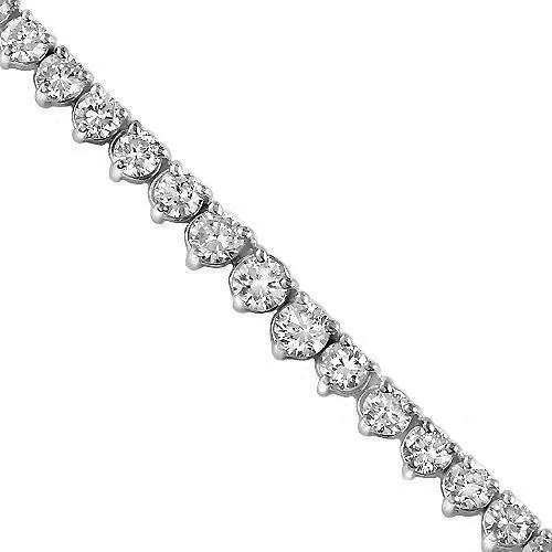 14K White Solid Gold Womens Diamond Necklace 5.50Ctw