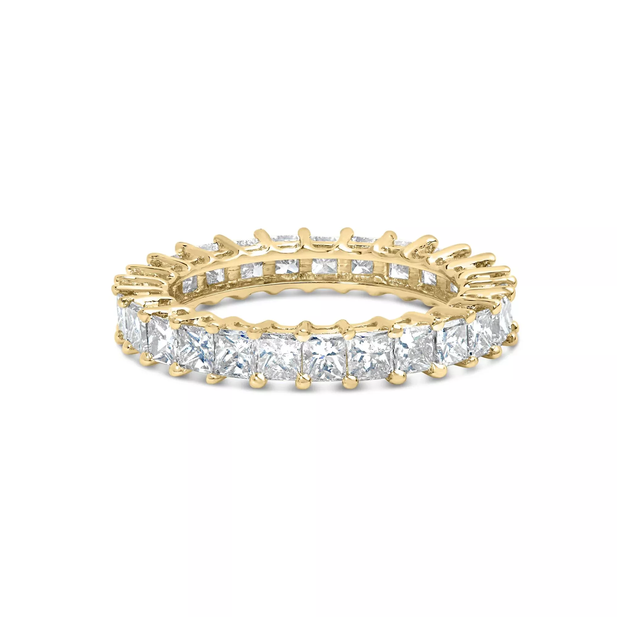 14K Yellow Gold 3.0 Cttw Shared Prong-Set Princess-cut Diamond Eternity Band Ring (H-I Color, SI1-SI2 Clarity)