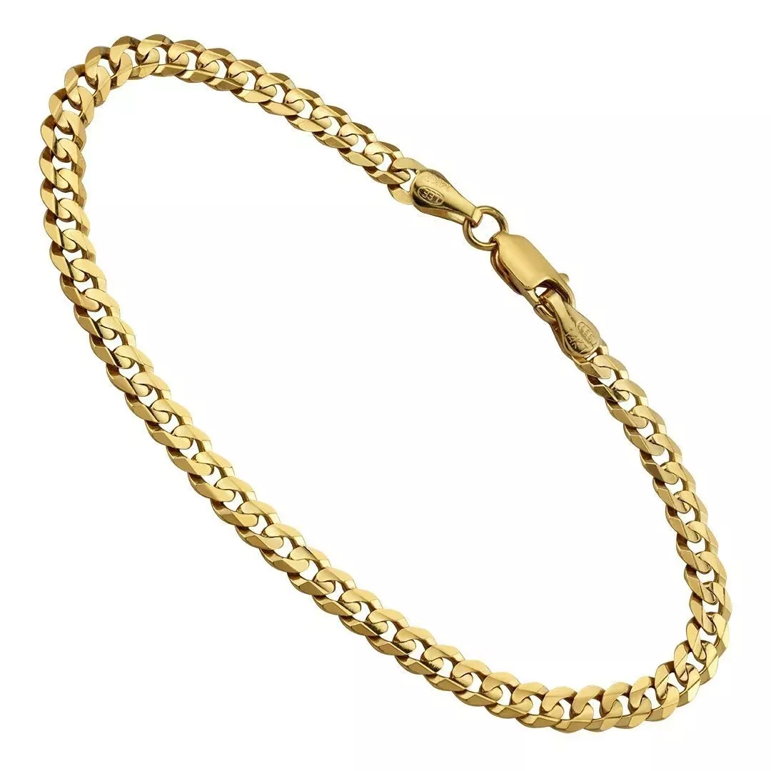 14k Yellow Gold Curb Link Bracelet 4.5 mm