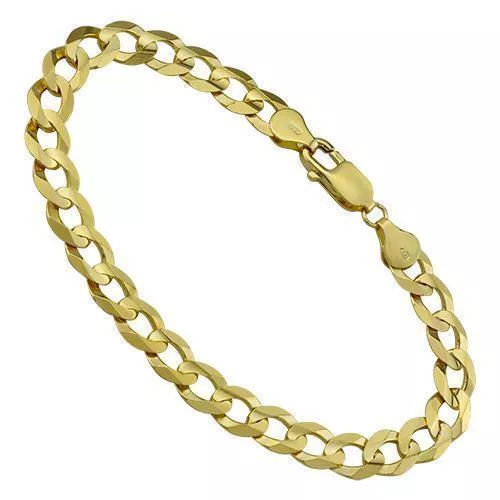 14k Yellow Gold Curb Link Bracelet 8 mm