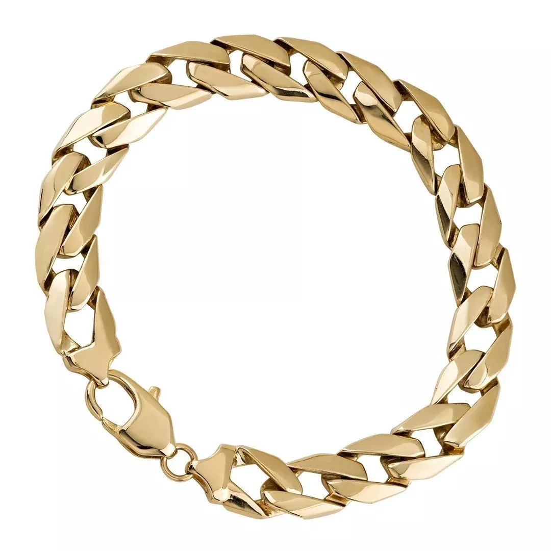 14k Yellow Gold Curb Link Bracelet 9.5 mm