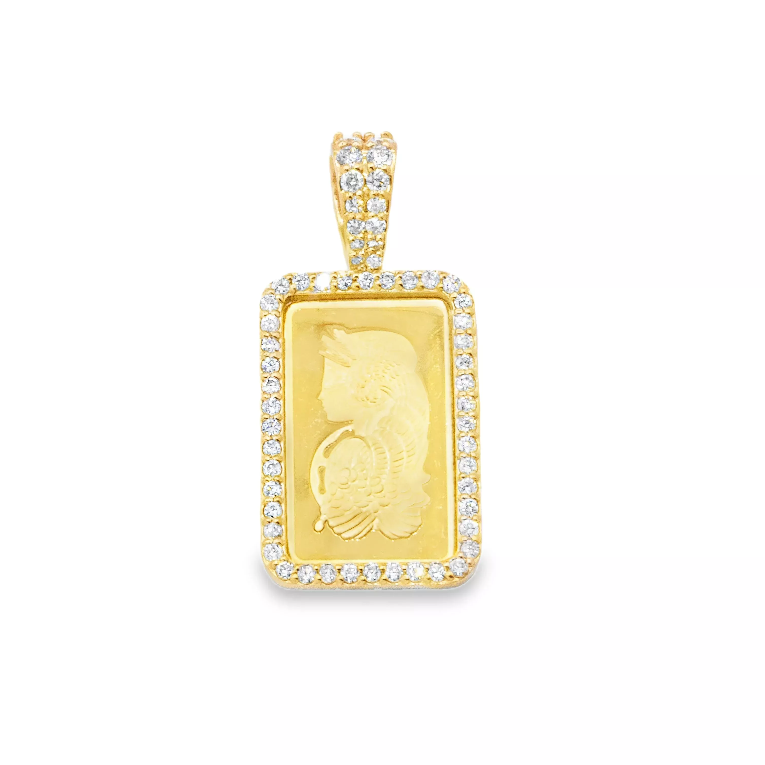 14k Yellow Gold Diamond Bar Pendant .35 Ctw