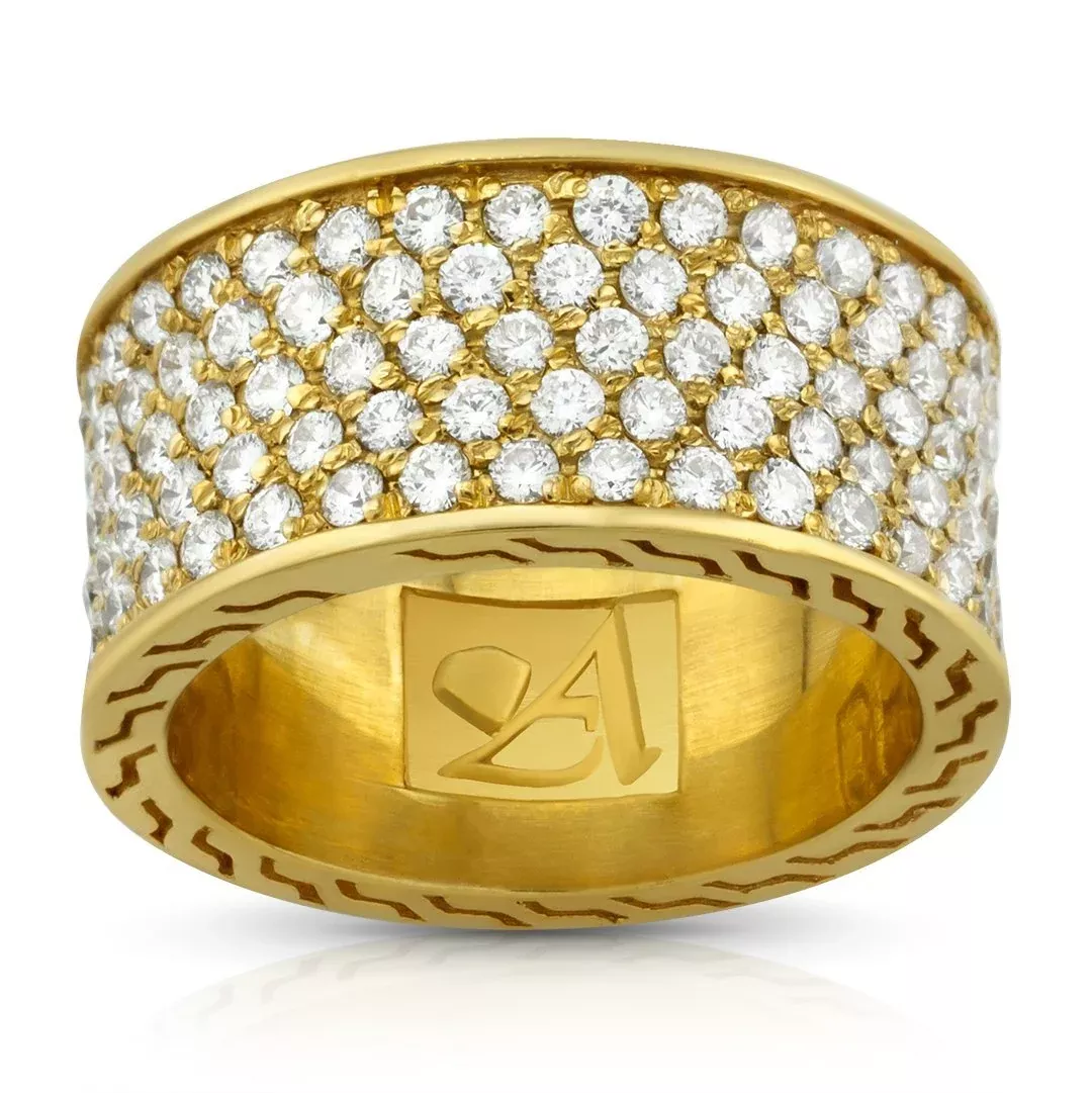 14k Yellow Gold Diamond Eternity Band Ring 5.20 Ctw