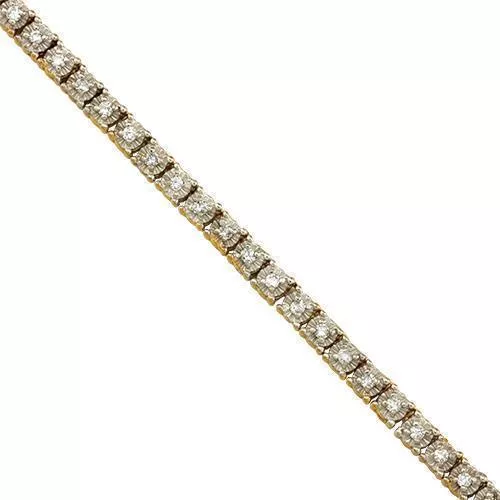 14k Yellow Gold Diamond Tennis Chain 4 mm 2.50 Ctw