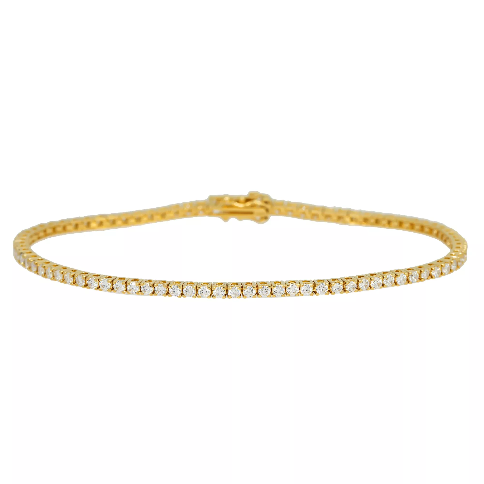 14k Yellow Gold Lab Diamond tennis bracelet 1.6 ctw