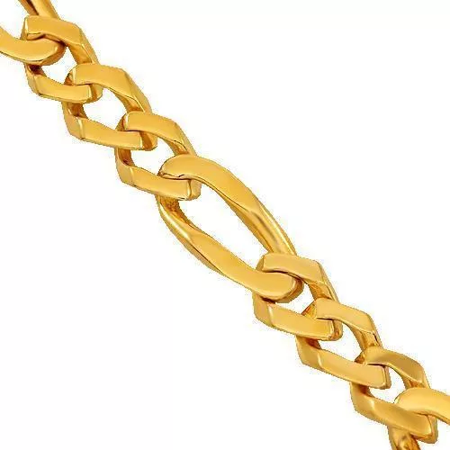 14k Yellow Gold Mens Figaro Link Chain 8 mm