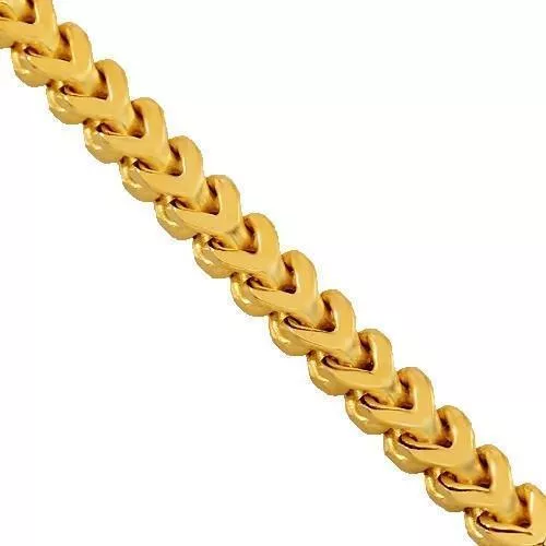 14k Yellow Gold Mens Semi-Solid Franco Chain 5 mm