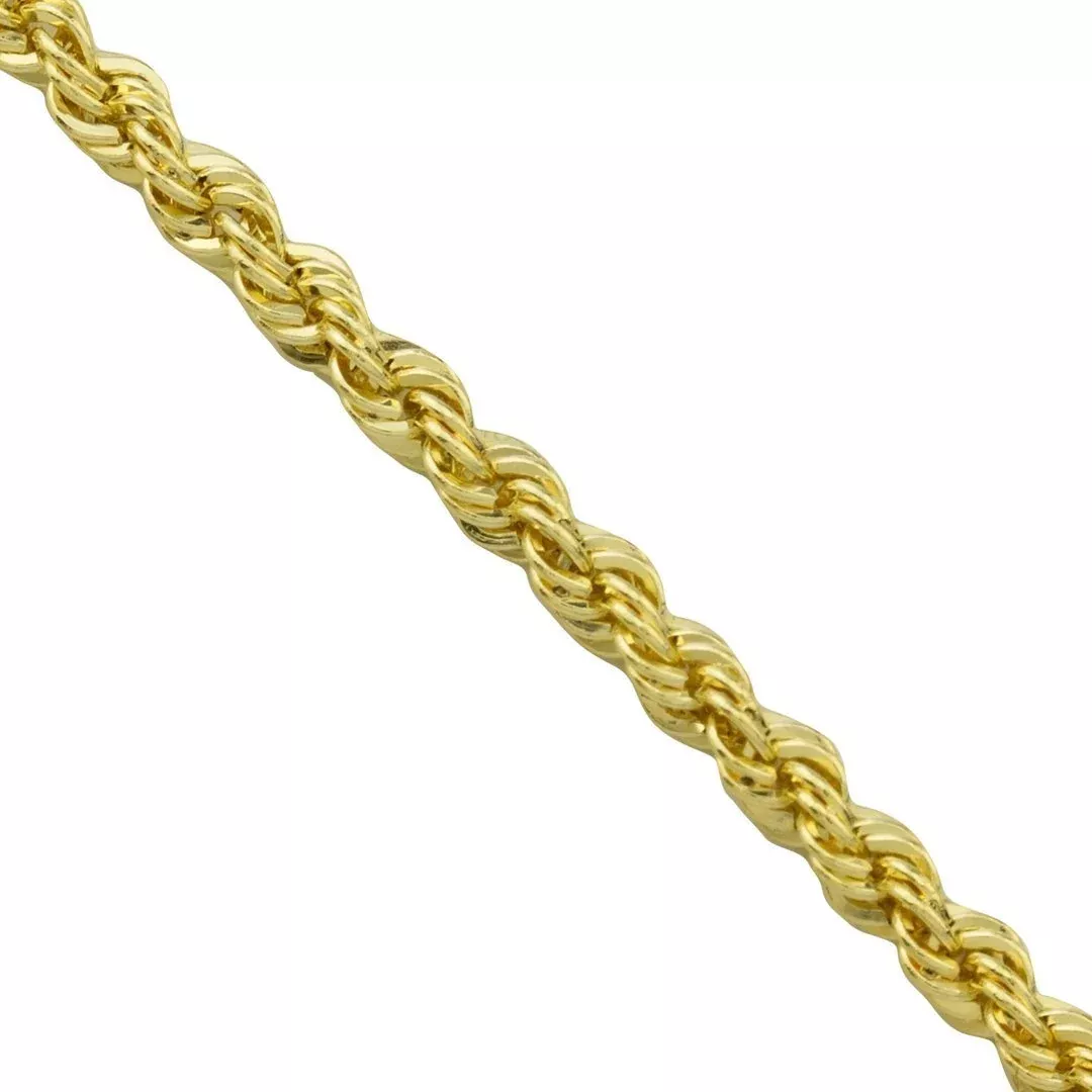14k Yellow Gold Rope Chain 3 mm