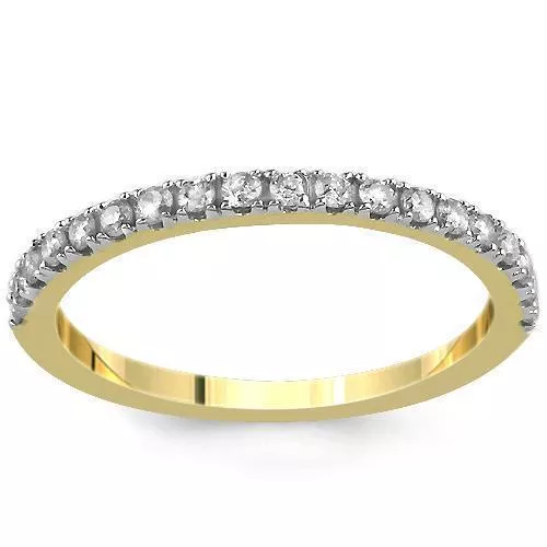 14K Yellow Solid Gold Womens Diamond Wedding Ring Band 0.22 Ctw