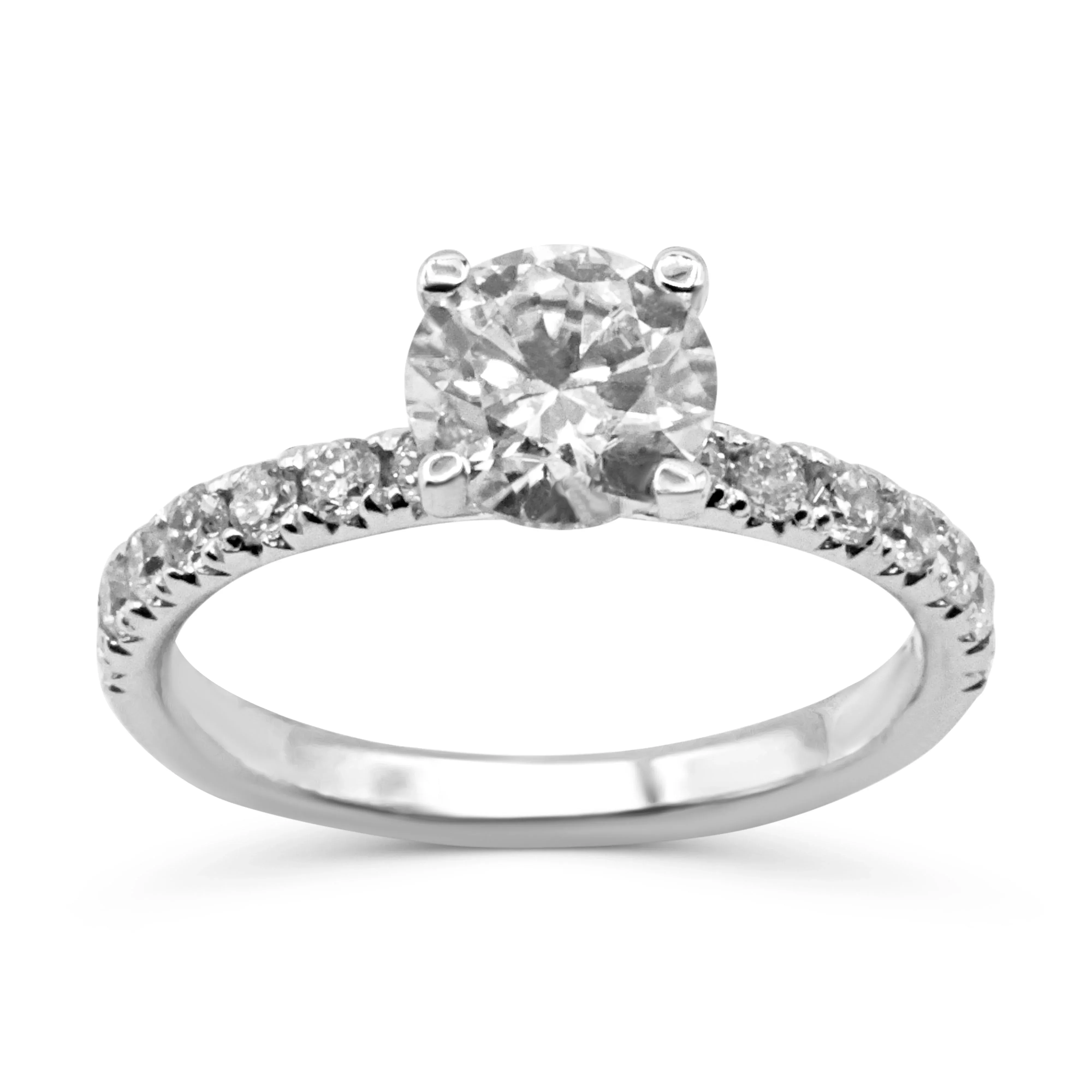 14kt Engagement Ring White Gold 1.55 Ctw Lab Made Diamonds
