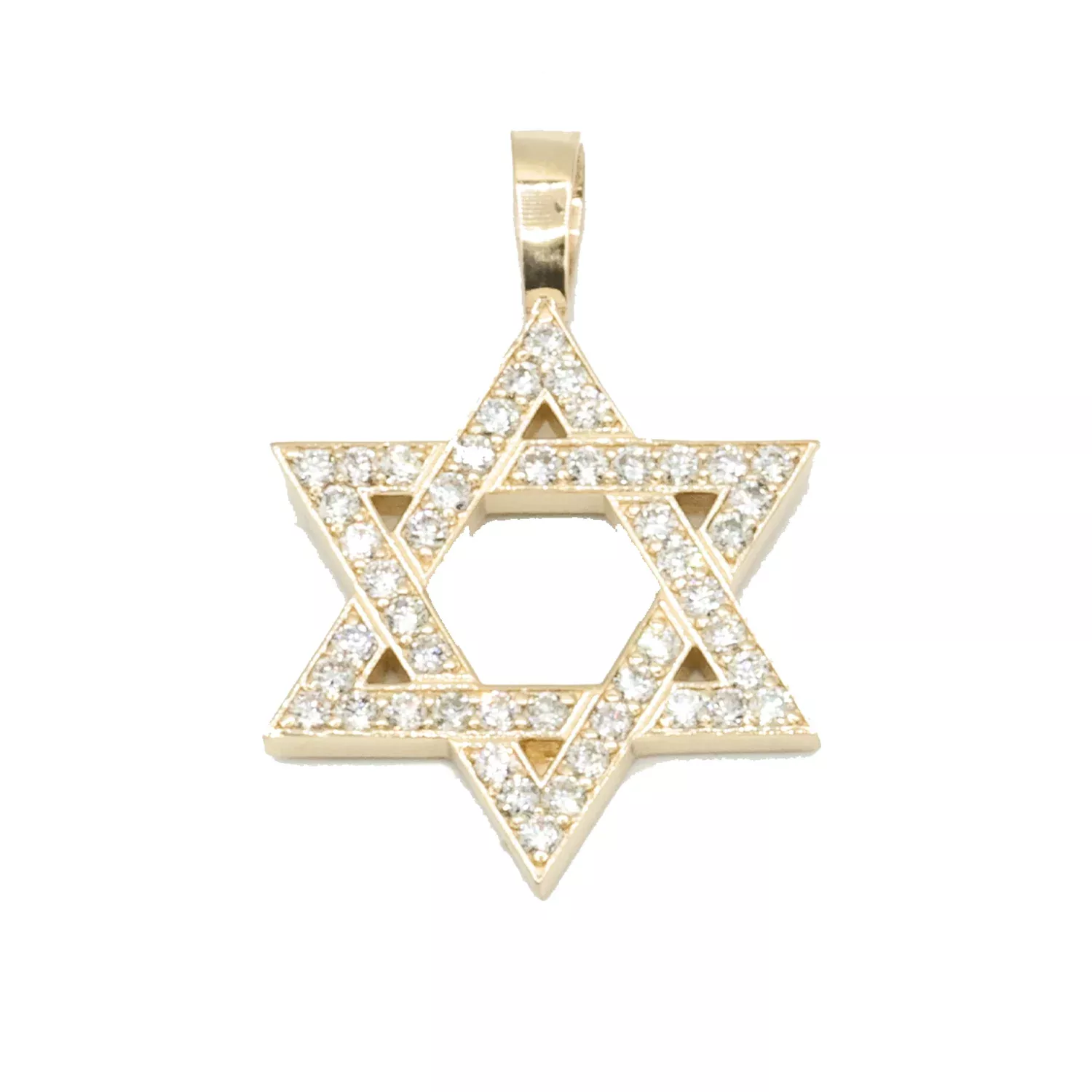 14kt Star of David Pendant 1.2 Cwt. Lab Made Diamonds