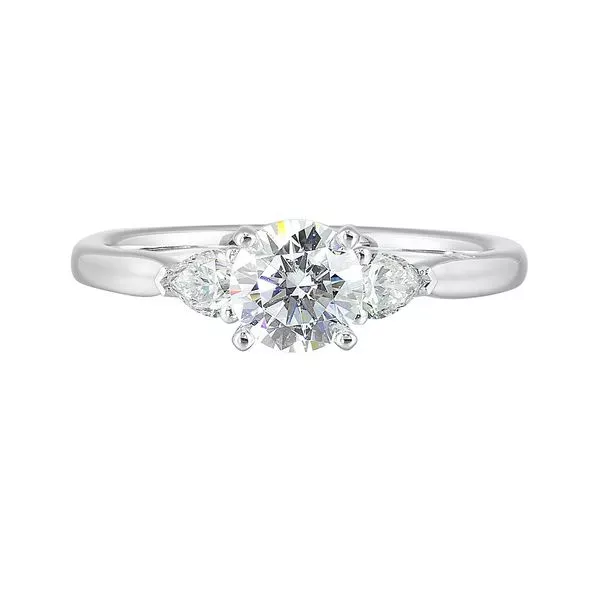 14Kt White Semi Mount 1/3Ctw For 3/4Ct Round Center