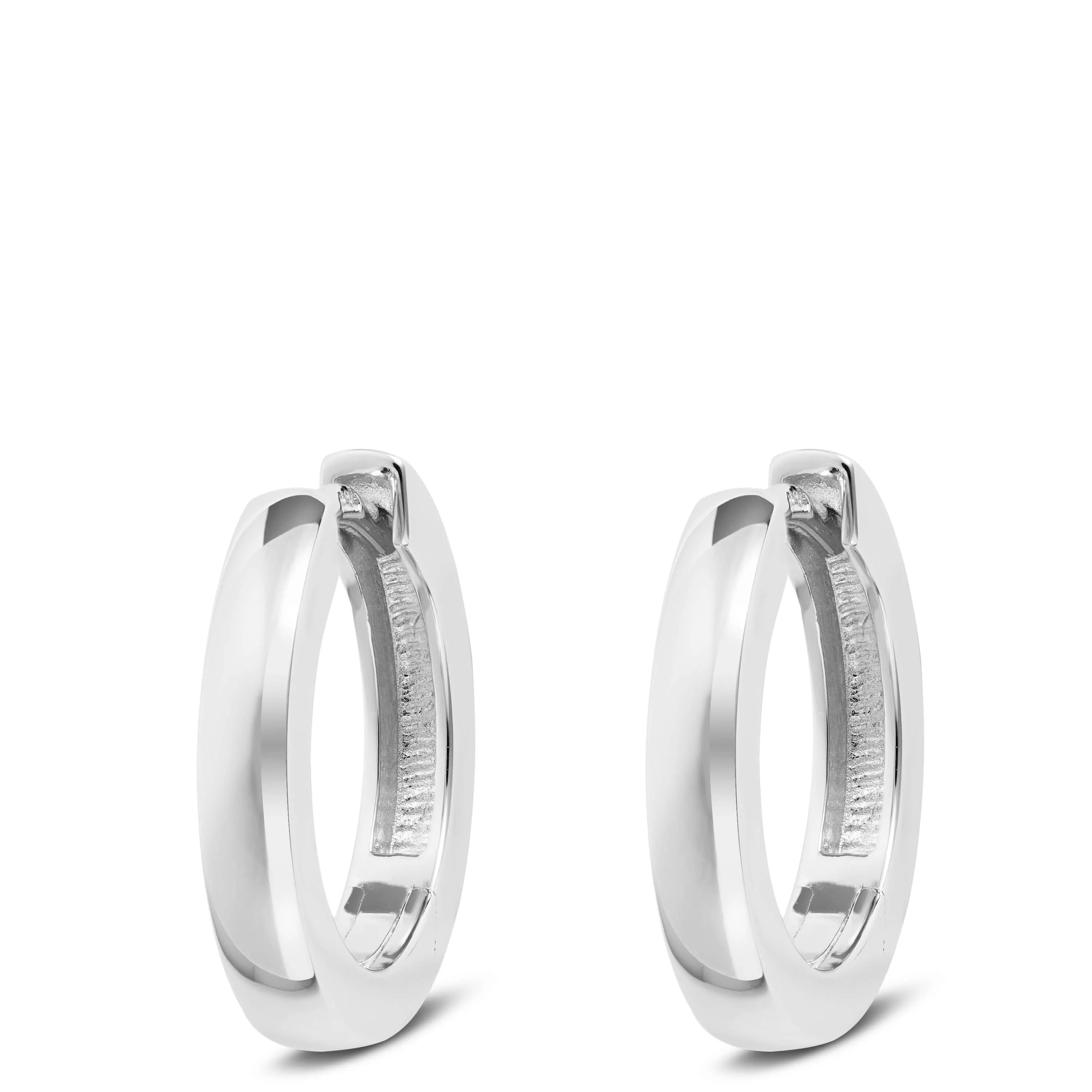15MM Hinged Hoop Earring in Sterling Silver