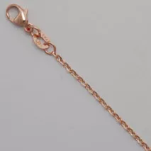 16-Inch 14K Rose Gold Oval Diamond Cut Link 1.5mm Chain