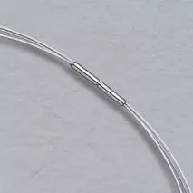 16-Inch 14K White Gold 3 Wire Choker, Bayonet Clasp