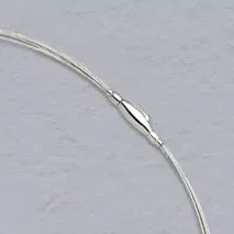 16-Inch 14K White Gold 5 Wire Choker, Crocodile Clasp