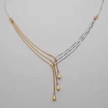 16-Inch 14K Yellow Gold Triple Snake/ White Gold Triple Box Chain
