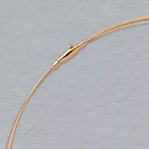 18-Inch 14K Rose Gold 3 Wire Choker, Crocodile Clasp