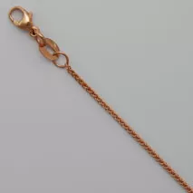 18-Inch 14K Rose Gold Round Wheat 0.9mm Chain
