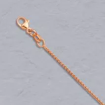 18-Inch 14K Rose Gold Round Wheat 1.1mm Chain