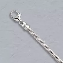 18-Inch 14K White Gold Foxtailmesh 3.1mm, Lobster Clasp