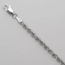 18-Inch 14K White Gold Solid Rope Chain 3.2mm