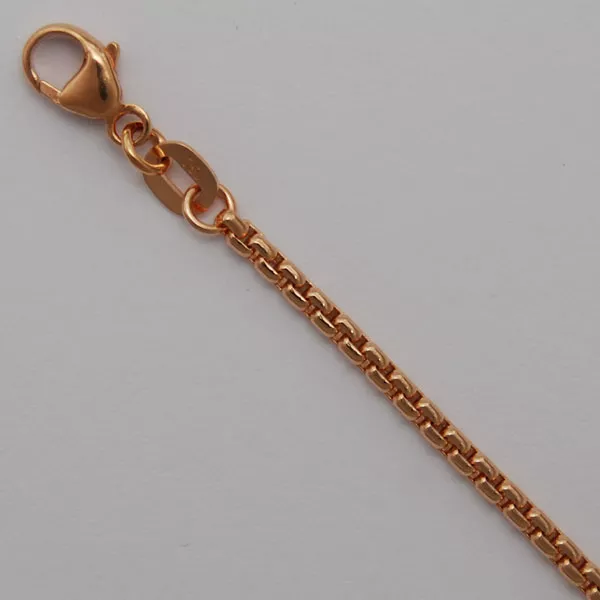 18-Inch 18K Rose Gold Round Box 2.0mm Chain