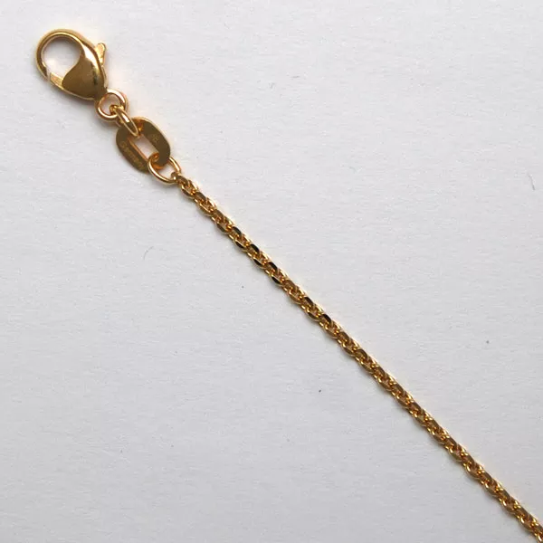 18-Inch 18K Yellow Gold Diamond Cut Cable Chain 1.3mm