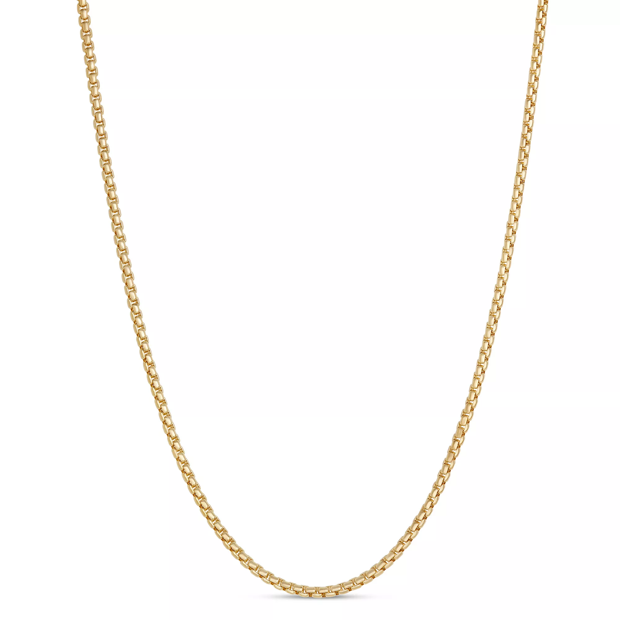 18-Inch Hollow Round Link Necklace, 14K Yellow Gold