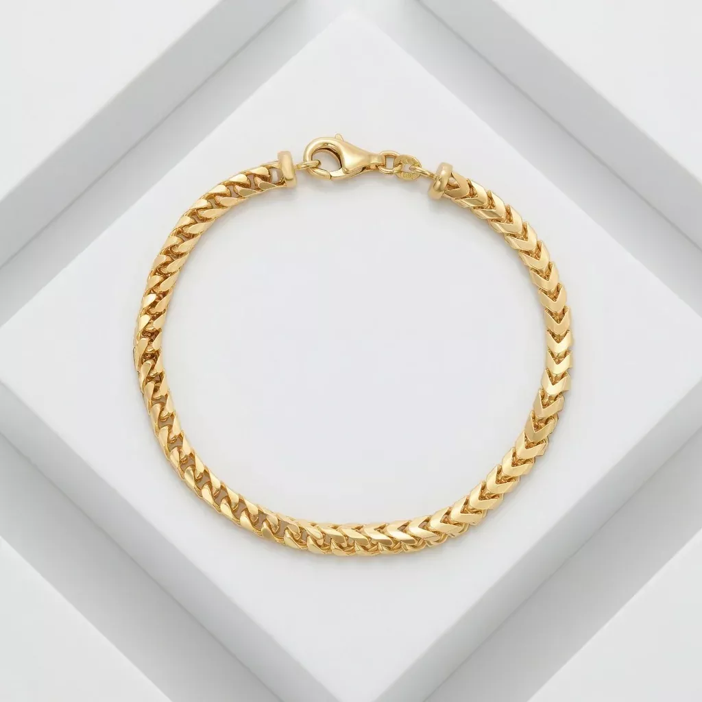18K Plain Franco Bracelet (Solid Gold)