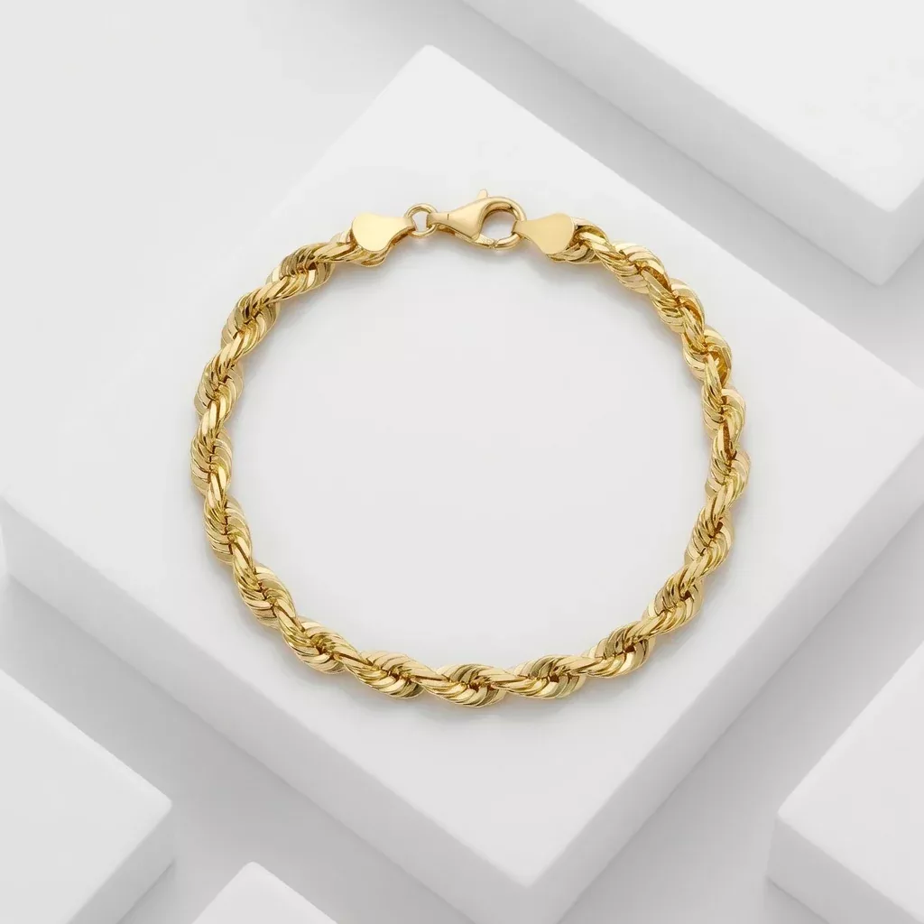 18K Rope Bracelet (Diamond Cut)