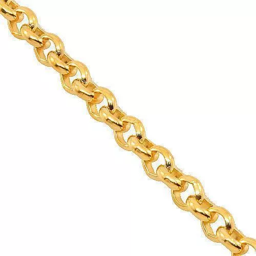 18k Yellow Gold Mens Cable Link Chain 3 mm
