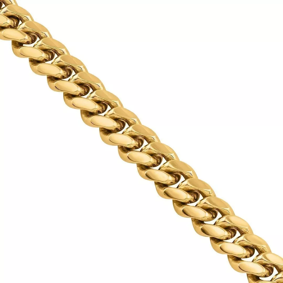18k Yellow Gold Solid Mens Cuban Link Chain 5 mm