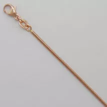 20-Inch 14K Rose Gold Round Snake 1.4mm Chain
