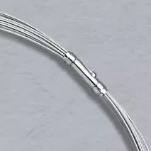 20-Inch 14K White Gold 15 Wire Choker, Crocodile Clasp