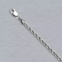 20-Inch 14K White Gold Solid Rope Chain 2.3mm