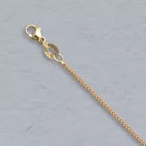 20-Inch 14K Yellow Gold Natural Round Wheat 0.9mm Chain