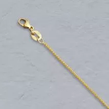20-Inch 14K Yellow Gold Round Wheat 0.9mm Chain