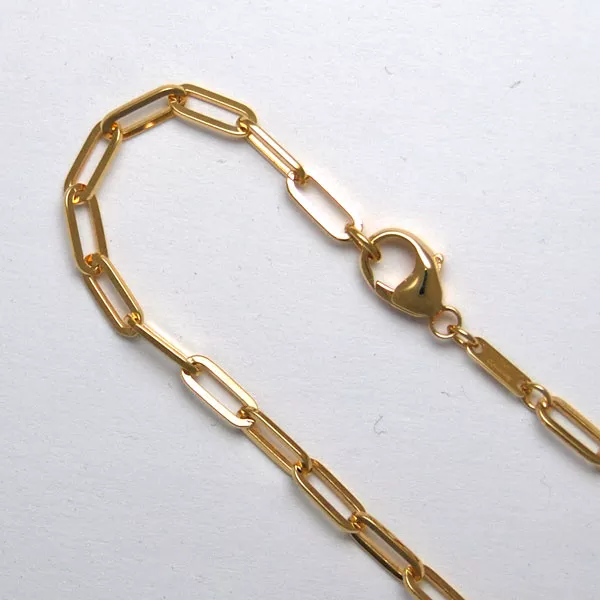 20-Inch 18K Yellow Gold Paperclip Chain 3.1mm x 8mm
