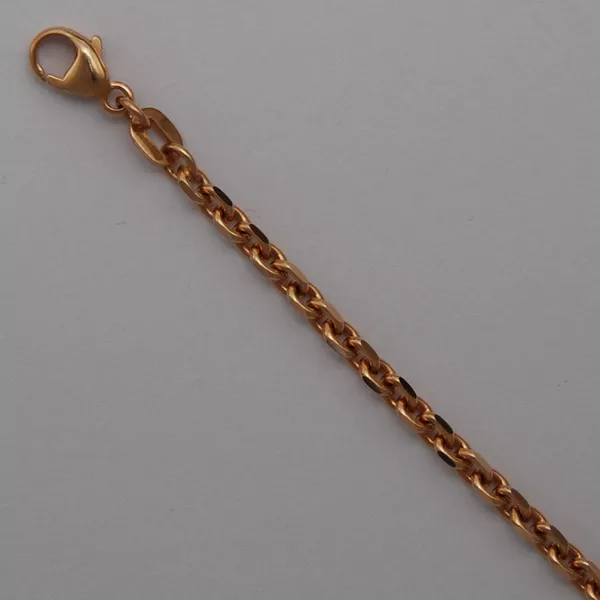 22-Inch 18K Rose Gold Diamond Cut Cable 2.5mm Chain